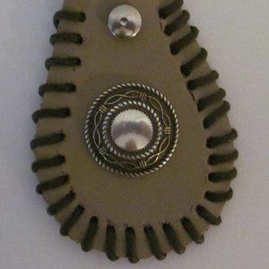 Leather Keychain with Concho